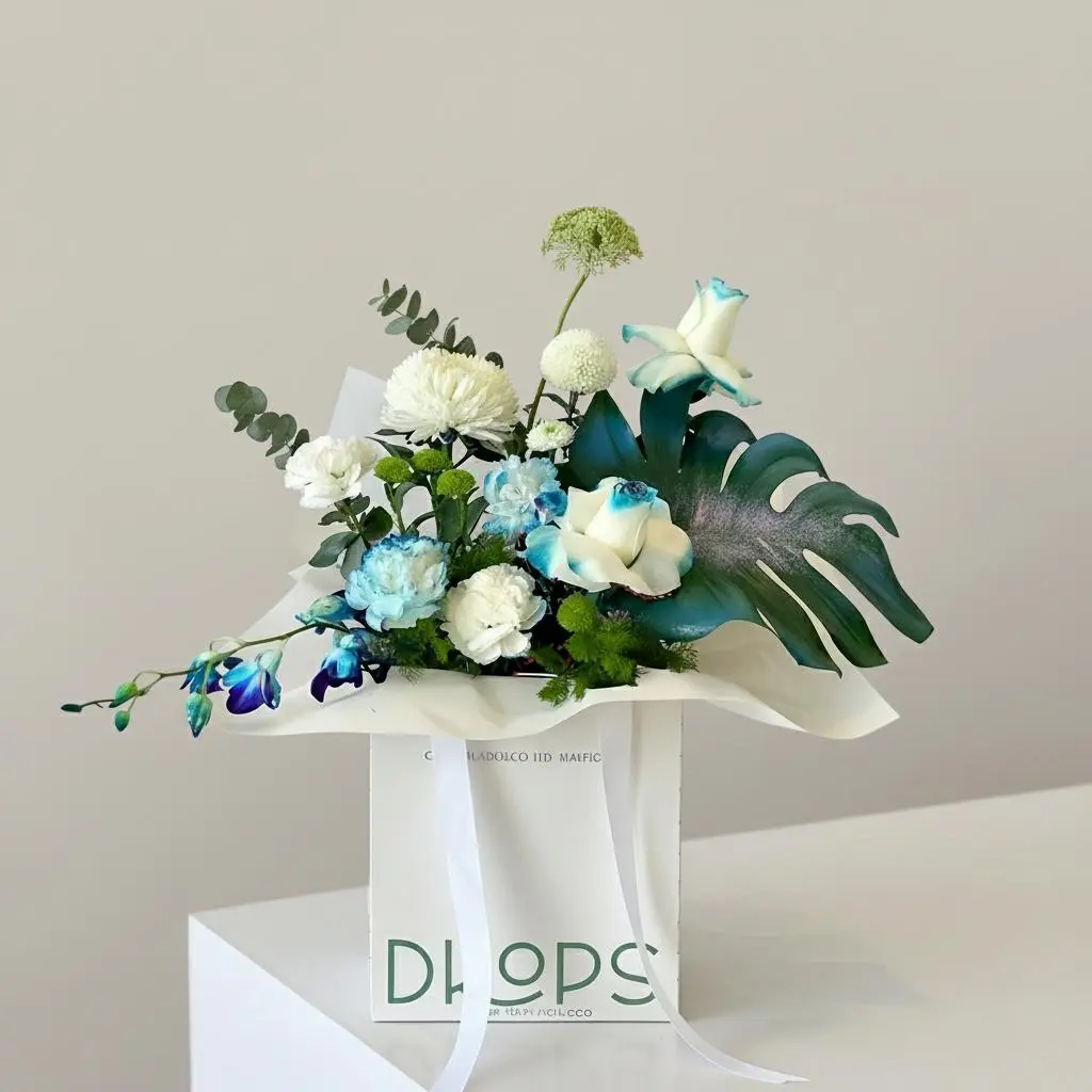 Unique blue bag flower