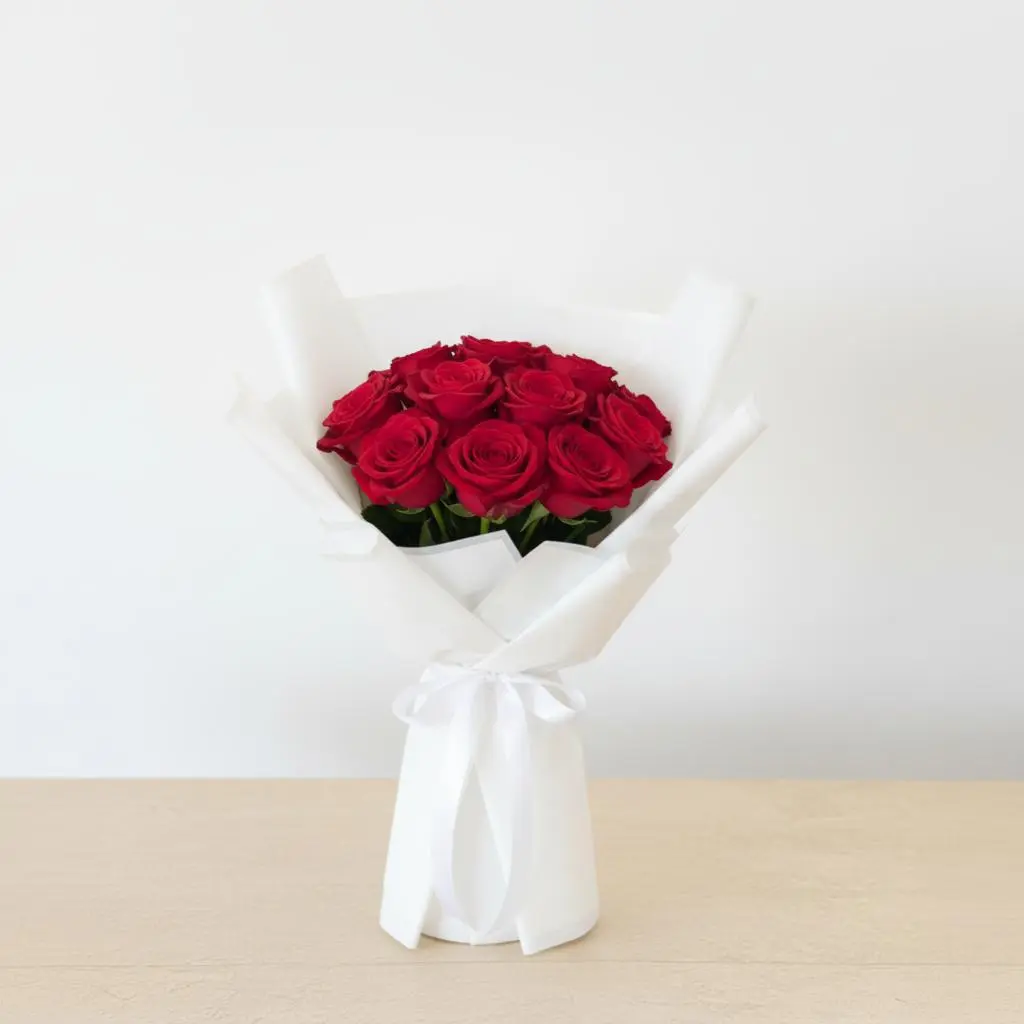 Classic red rose white