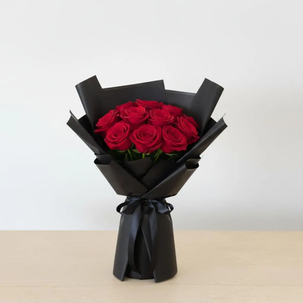 Classic red rose black